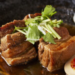 Fujizakura pork braised set meal Set meal with carefully boiled egg