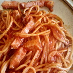 Umanois Kitchen - ベーコンと木の子のトマトパスタ