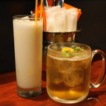 タンドールバル カマルプール - 2012.9 カマルラッシー春雨（600円）、カマルビヤ（550円）生パクチー入りカクテルビール