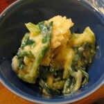 味処 とっくり - イカとわけぎの辛子みそあえ