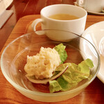 ｈｙｇｇｅ - ランチセットのポテトサラダ＆スープ