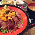 Tender beef Steak sea urchin bowl