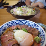 いまきん食堂 - あか牛丼とちゃんぽん。