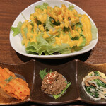 炭火焼肉 ふちおか - 彩りサラダ
      牛蒡のキムチ、黒毛和牛の肉味噌、ミックスナムル