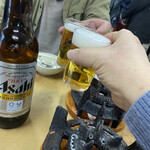 すき焼･鍋物 なべや - ビールで乾杯！