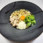 三代目晴レル屋 - 2/12販売開始の新限定麺!!『鶏ボナーラsoba 黒トリュフ仕立て』です