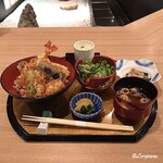 日本料理介寿荘 - 季節野菜と海老の天丼の膳