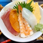 清水十割 そばいち - 【2021.2.20(土)】寿司ランチ(冷たいそば)1,100円の海鮮小丼