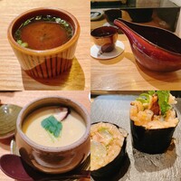 築地青空三代目 大名古屋ビルヂング店 - 小さな赤出汁・茶碗蒸しなど