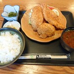 Oshokujitokoro Minami - ミックスフライ定食(1,300円)