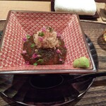 虎白 - ジュレの下には アンキモのピューレ