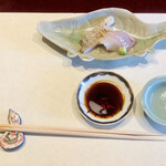 ふく吉 - 造り　鯛と太刀魚