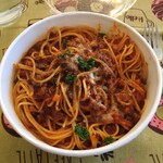 タパス＆タパス - 久しぶりのこだわりミートソーススパゲッティ 大盛 1,200円（税込）