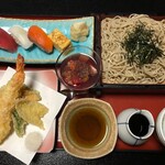 とみや - '21/02/21 大海老天せいろと寿司セット（外税1,200円）