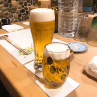 うを徳 - 生ビールジョッキ？と一口？生ビール