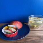 Pickled apples and colorful vegetables