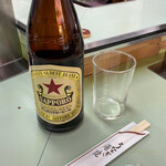 鯉とうなぎのまるます家 - サッポロラガービール(中)