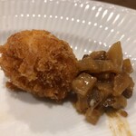 うを徳 - 虎河豚 白子フライ & ベルモット等で炊いた、エシャロットと山独活のソース