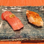 Tsukiji Aozora Sandaime - 大トロは炙りか生か選べます！、穴子