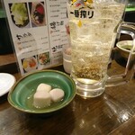 天ぷら 穴子蒲焼 助六酒場 - お通し・メガハイボール