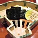 銀座 しのはら - トラフグ白子の磯辺焼き