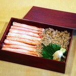 Bisutoro Kafe Momotenashiya - テイクアウト 鳥取県産紅ずわい蟹のかに重（脚肉と蟹味噌で炒めたほぐし身の二色重）