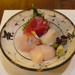 米福 - ♦︎お造り(帆立・平目・縞鯵・本鮪)