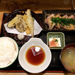 大衆居酒屋　よかよか　博多駅東店 - 海鮮漬け＆天ぷら定食　８００円