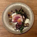 bistro nid - 猪肉のハムとブッラータチーズに熟成ブルーベリーソース