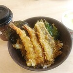 無添くら寿司 - コロナに打ち勝とうセット（えび天と季節の天丼、茶碗蒸し、ホット珈琲）