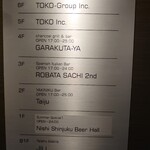 Robata Sachi Sekando - 入口のフロアガイドで、“3階”と確認した。