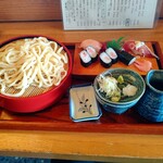 みのり寿司 - 【2021.2.22(月)】にぎりセット(にぎり3貫＋巻物一本＋冷たいうどん)1,000円