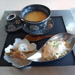Hinokizaka - 八寸：フォアグラ茶碗蒸、フグ刺身、揚げワカサギ