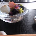 ひのきざか - 刺身：クエと中トロ