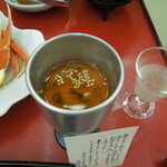 加賀屋 姉妹館 あえの風 - 先付け、湯の香豆腐大豆　にがりを使って、あえの風の調理師が手造りした豆腐です　和倉特有の塩分の強い源泉を少量含んでいます