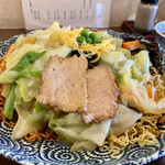 開花亭 - ミックスそば(半焼き麺と半揚げ麺に野菜あんかけ)@780円大盛り+150円(税込)