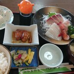 Kaburaki Baiten - さしみ定食1100円