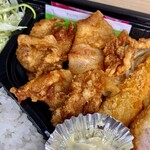 お弁当のひのまる - ミックスフライ(\600)　から揚げ