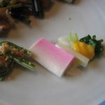 千松しま - 季節野菜と麩の和え物