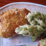 千松しま - 毛蟹のフライと野菜天ぷら