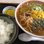 バンバン食堂 - 塩ラーメン＆半ライス