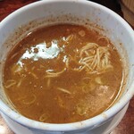 つけ麺目黒屋 - 残ったつけ汁をスープ割りにして細麺を投入