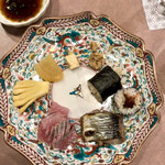 鮨処 多田 - 鰊の刺身 鰊の塩焼き 焼数の子 数の子味噌漬け クリームチーズ 金山寺味噌漬け このわた巻 筋子巻