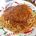 サントス珈琲店 - 　ハンバーグスパゲッティ（大盛り）
