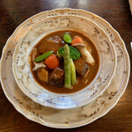 ロマン亭 - 料理写真:「ビーフシチュー」@1880(税込)＋「Aセット(本日のスープ、サラダ、ライス、コーヒーor紅茶)」@680