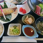 筑波東急ゴルフクラブレストラン - 金華鯖西京焼きと刺身定食