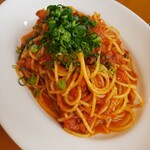 TRATTORIA La Wasabi - おすすめパスタ。タコのポロネーゼ…(´・ω・`)?だったと思う(^o^;)食べるのに夢中で説明、ぶっ飛んだ～