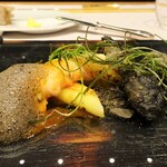 アルカナイズ - 夕食：赤座海老 葱 黒にんにく