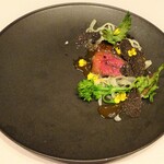 アルカナイズ - 夕食：伊豆牛 コールラピ 菜の花
