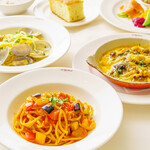 Recommended for everyday use ◎ Great value "Seasonal ingredients pasta lunch set"